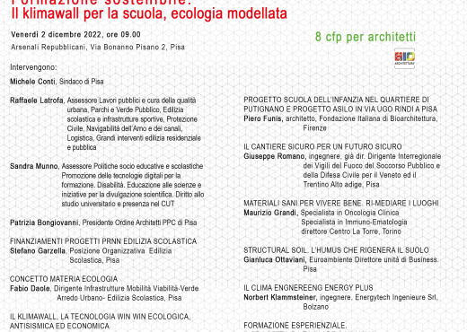 2 dicembre 2022 _ Roma Formazione sostenibile. Il klimawall per la scuola, ecologia modellata